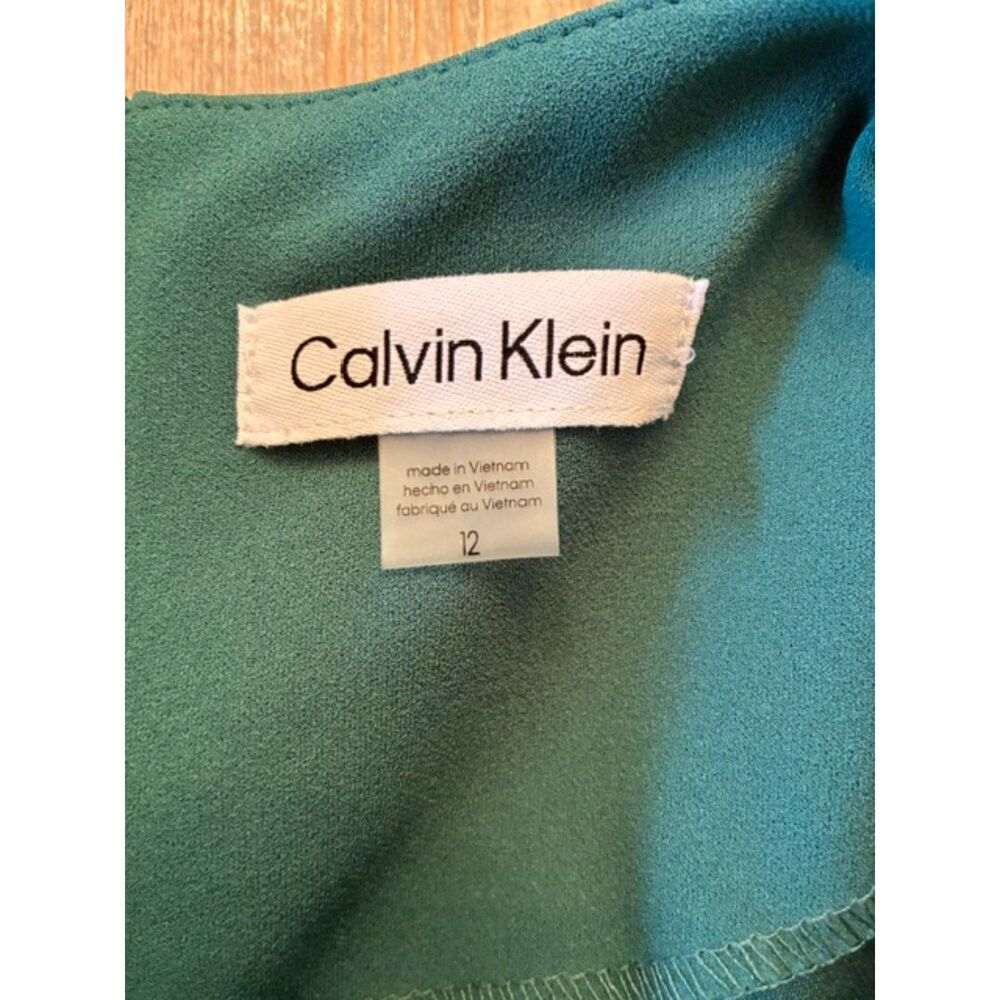 Calvin Klein Jumpsuit | Women's Size 12 | Emerald | Tie Waist | Wide Leg | EUC - Picture 4 of 4